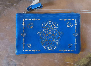 Unisex Medium Blue Zipper Wallet/Pouch