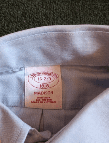 Brooks Brothers Madison Men's Dress Shirt Light Pale Blue Size 16-2/3 32-33