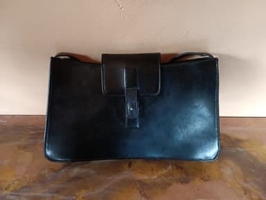 Women's Black Synthetic Small Leather Purse