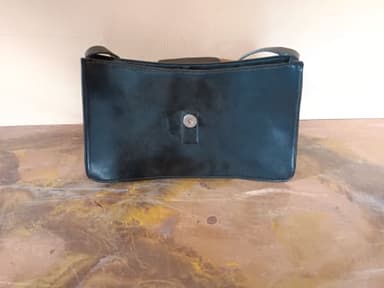 Women's Black Synthetic Small Leather Purse